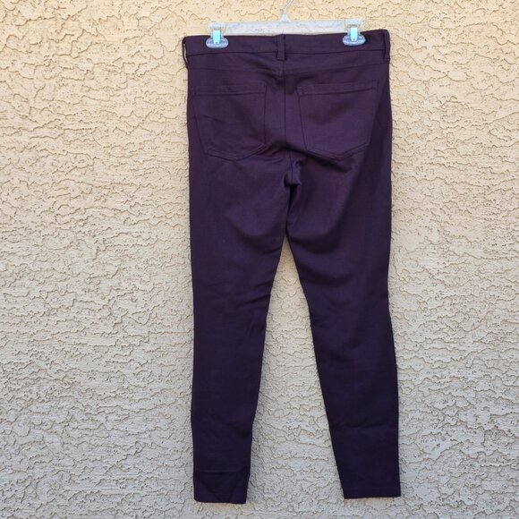 Liverpool Jeans Co Cropped Ankle Pants Leggings Women Size 8 Dark Maroon - Picture 2 of 6